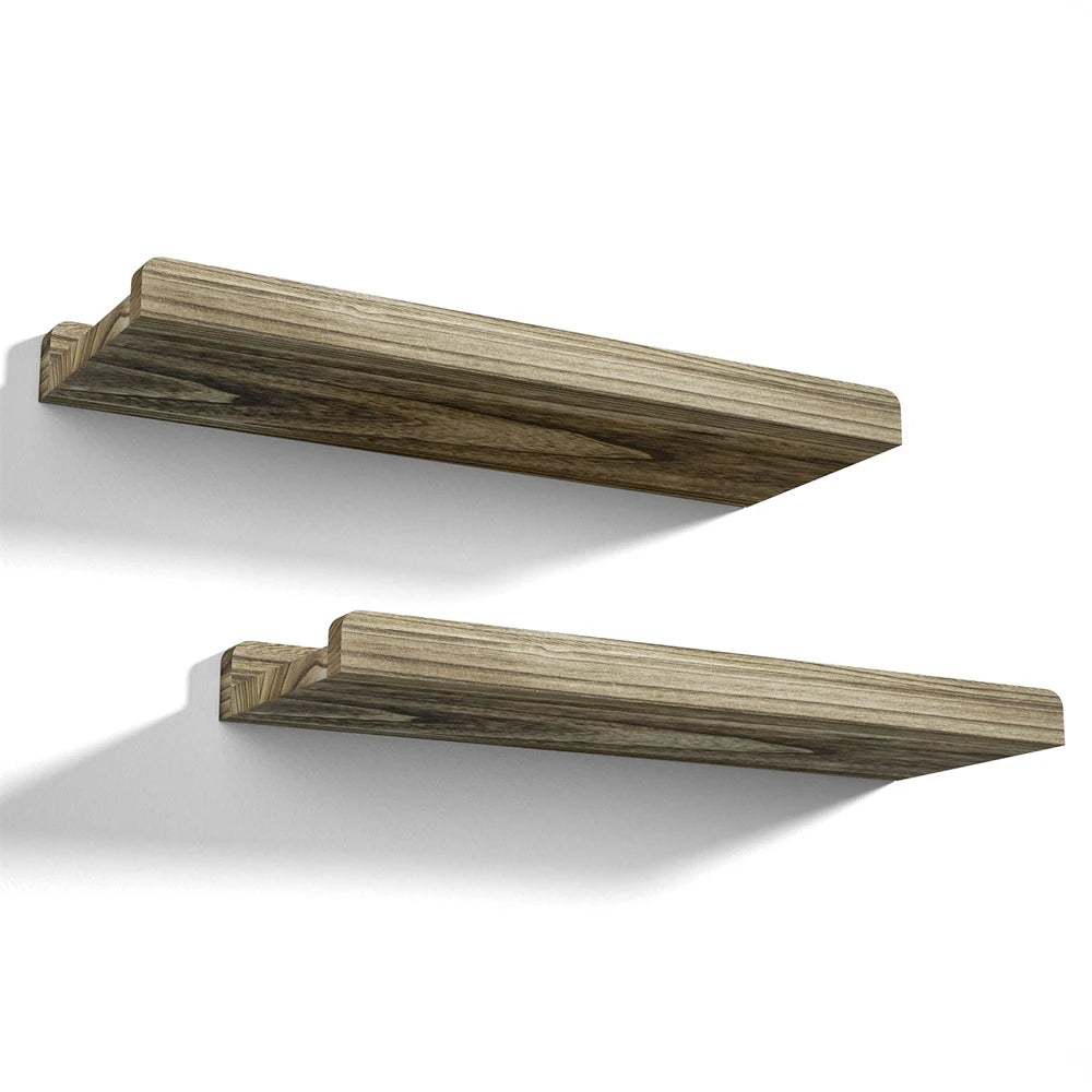 Juego de 2 Estantes Flotantes de Madera Rústica de Pared Hogaris™