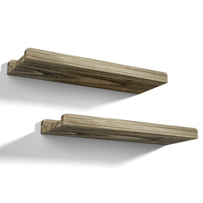 Juego de 2 Estantes Flotantes de Madera Rústica de Pared Hogaris™