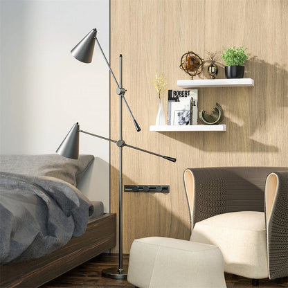Juego de 2 Estantes Flotantes de Madera Rústica de Pared Hogaris™
