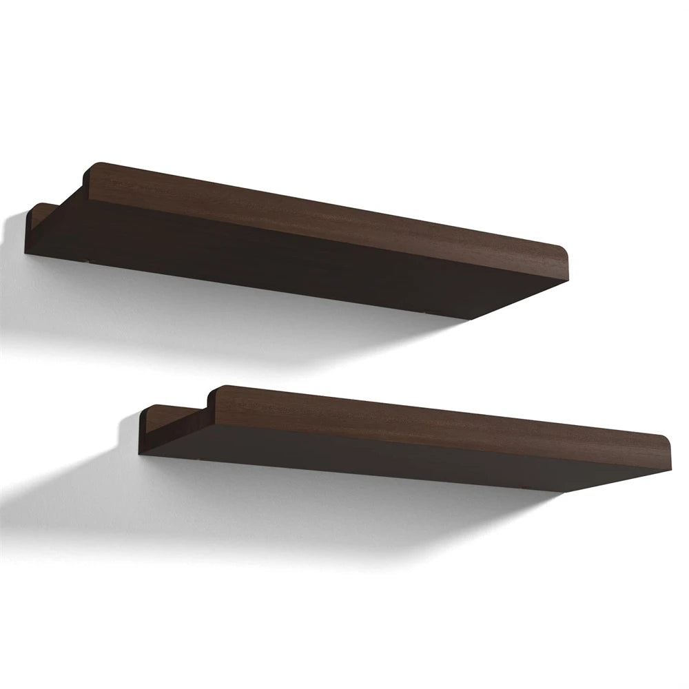 Juego de 2 Estantes Flotantes de Madera Rústica de Pared Hogaris™